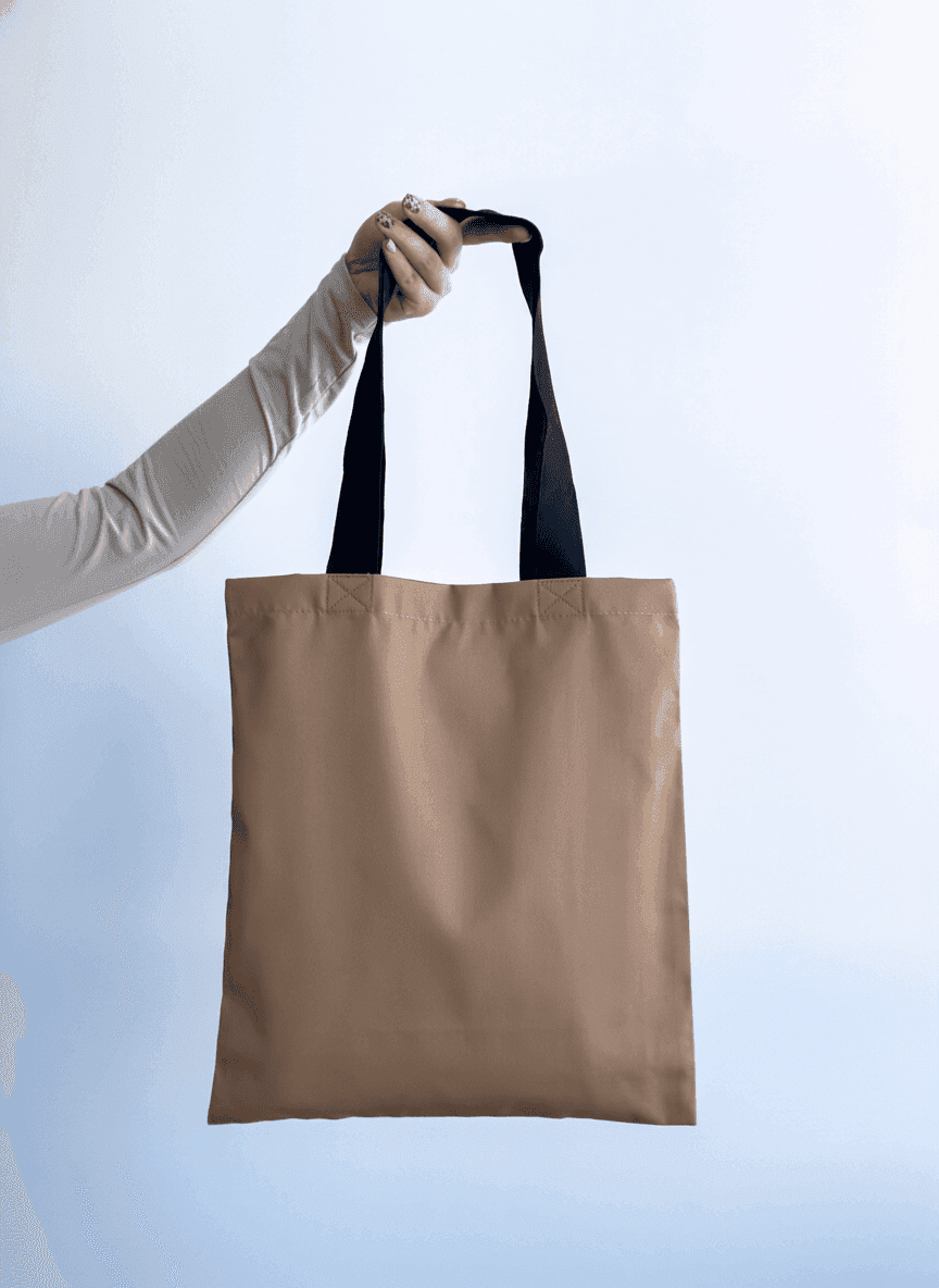 Шопер из хлопковой саржи с черными ручками, прочный