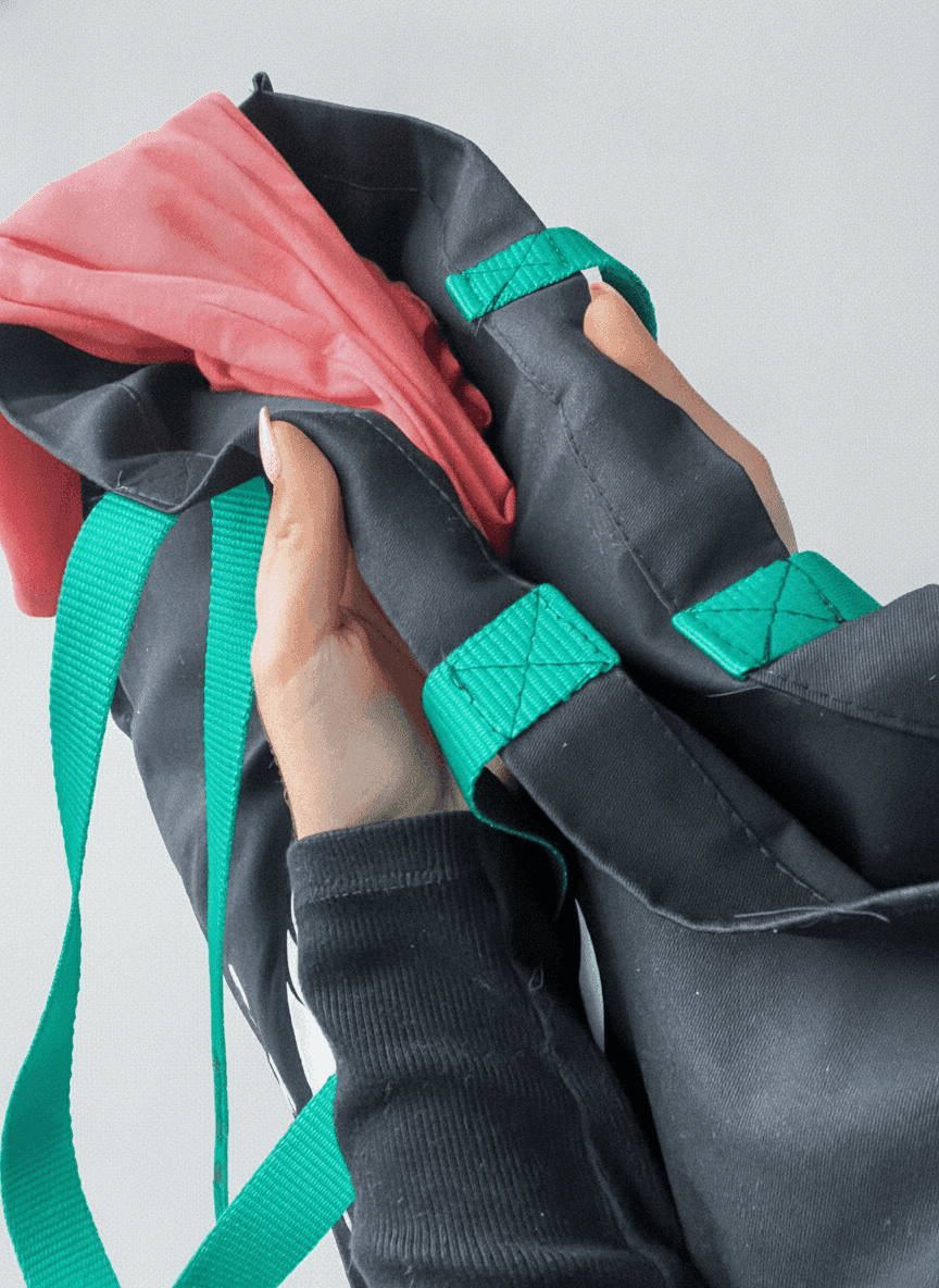 Spacious Twill Tote with Ribbon