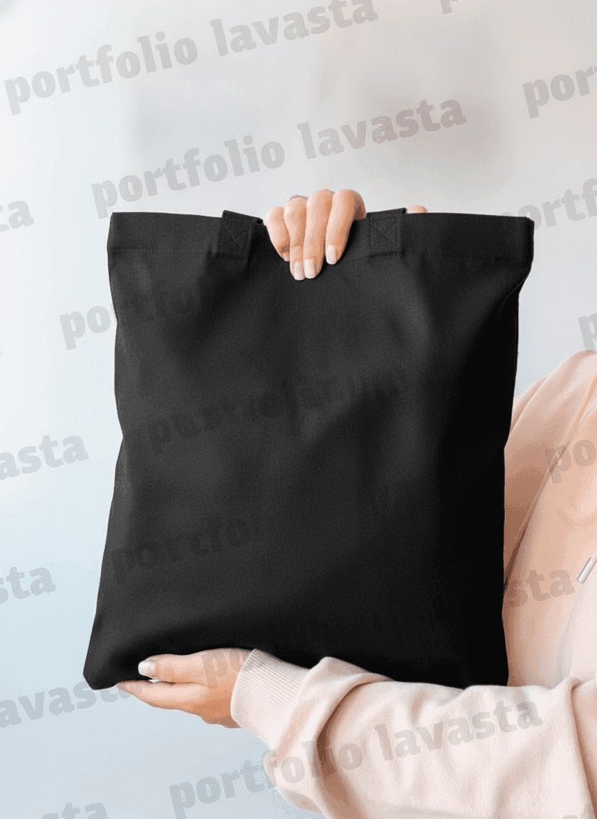 Black Heavy Cotton Tote Bag