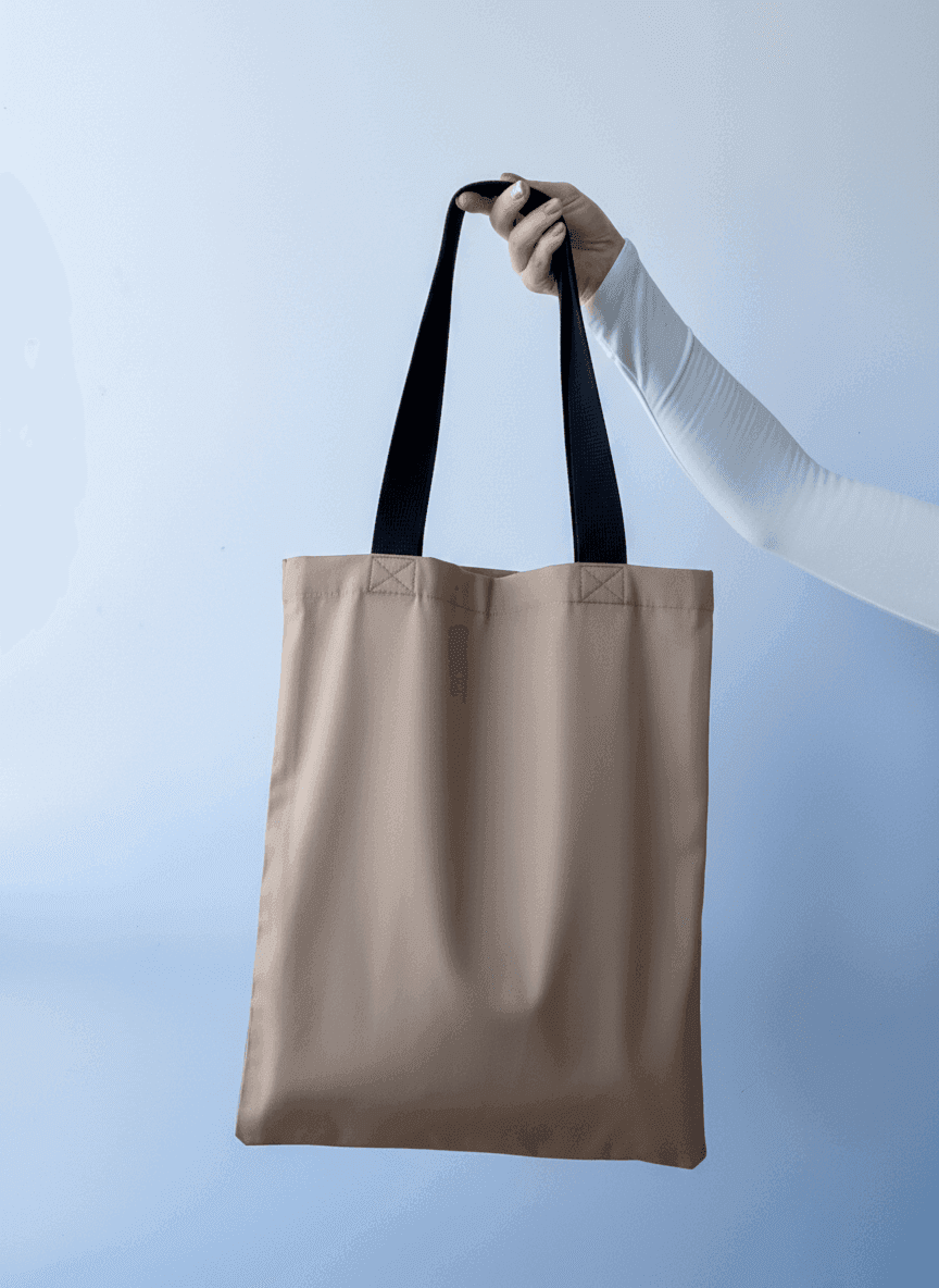 Шопер із бавовняної саржі з короткими чорними ручками — елегантний міський аксесуар для покупок і щоденного використання без друку розмір: 32см х 40см х 12см