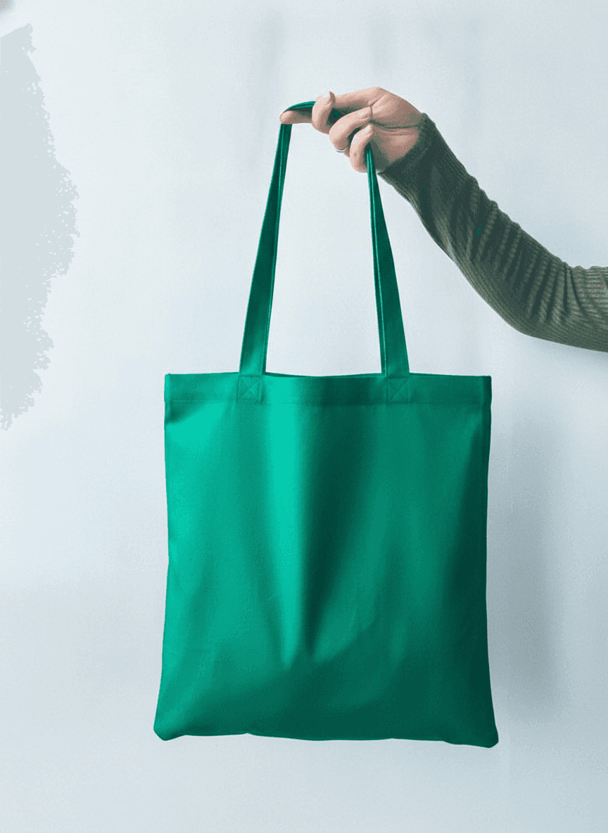 Green Heavy-Duty Polyester Tote Bag