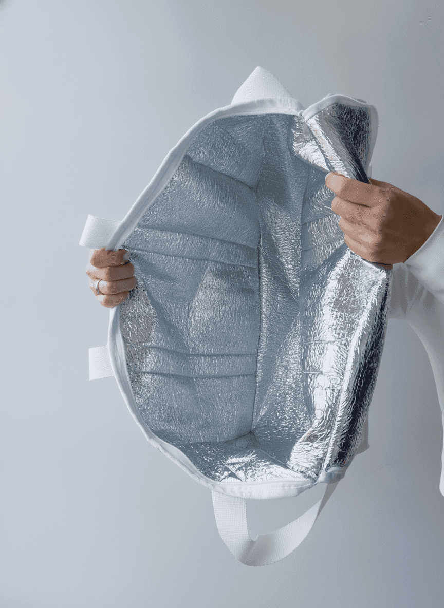 White Waterproof Insulated Lunch Bag