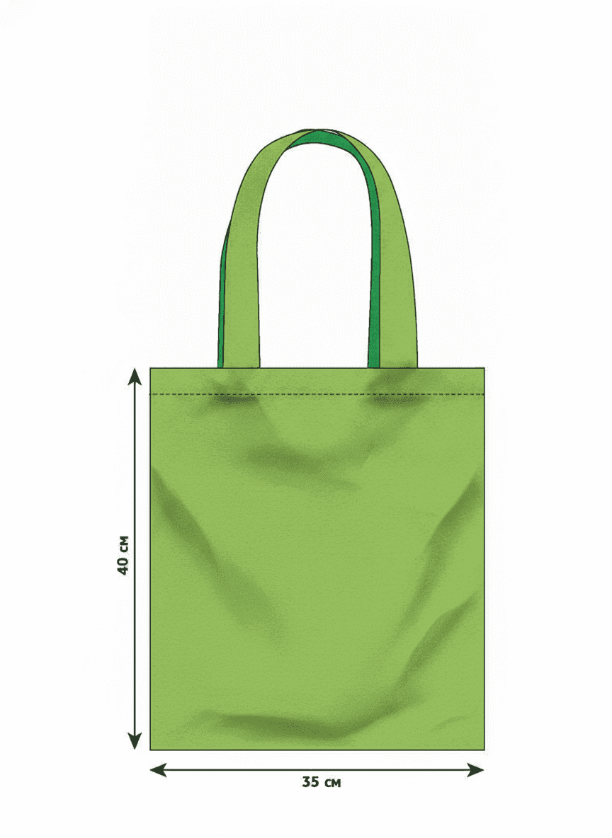 Thin Cotton Tote Bag Green Apple