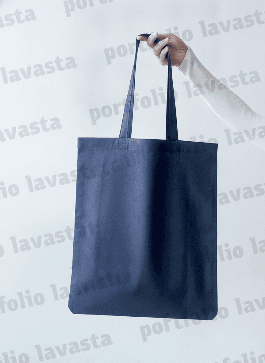 Large Dark Gray Shopping Tote with Flat Bottom
