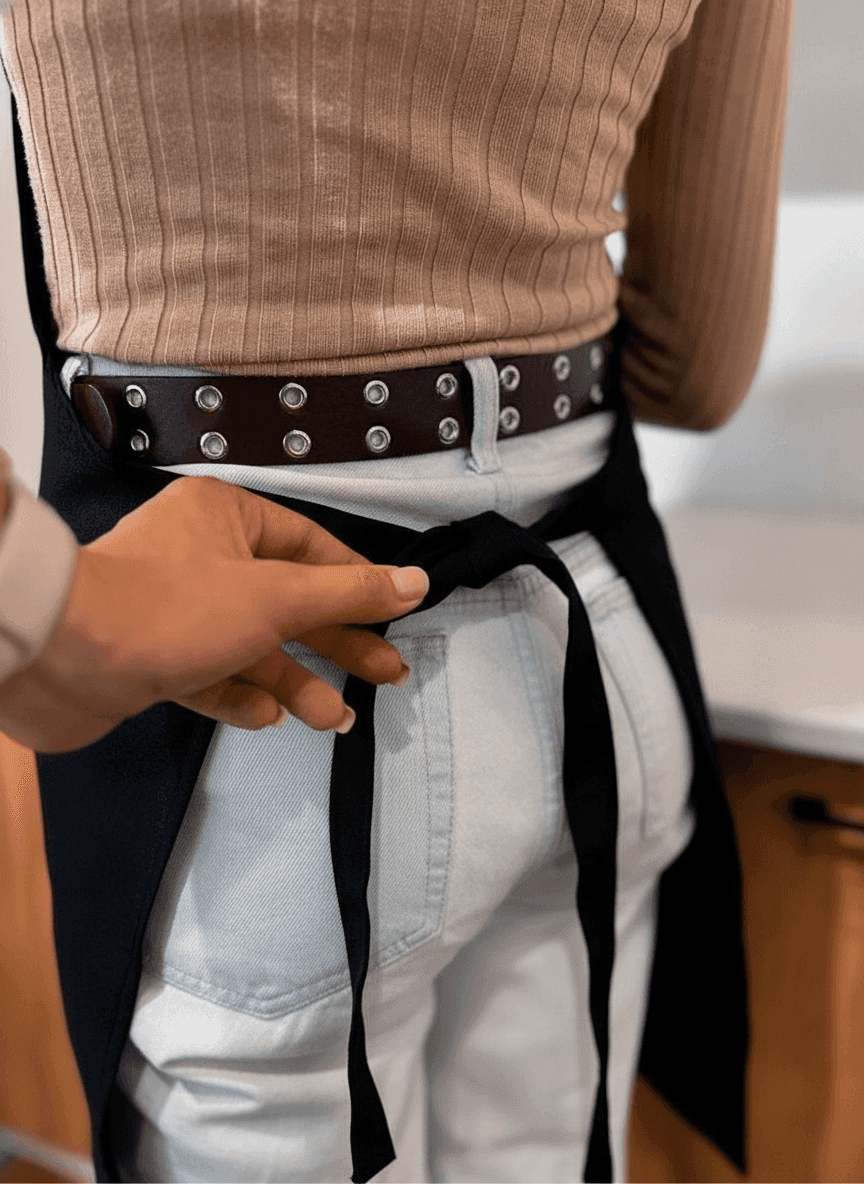 Black Gabardine Apron