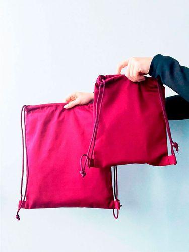 Бордовий мішечок з щільного котону без друку