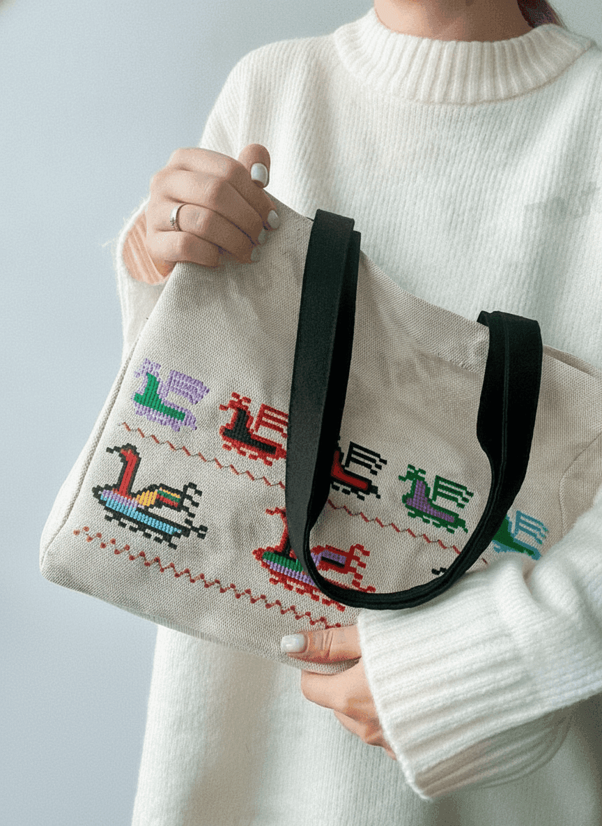 Spacious heavyweight cotton tote bag