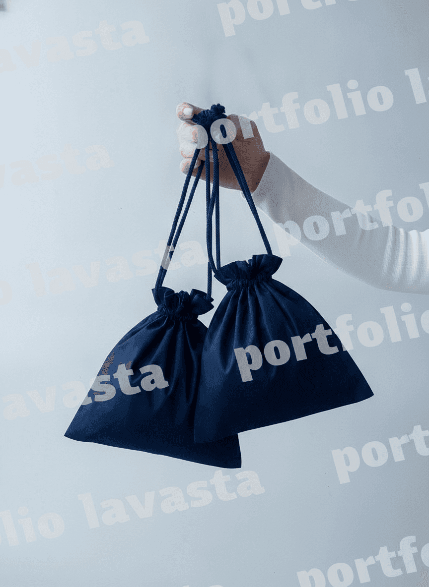 Heavy Twill Cotton Double Drawstring Pouch