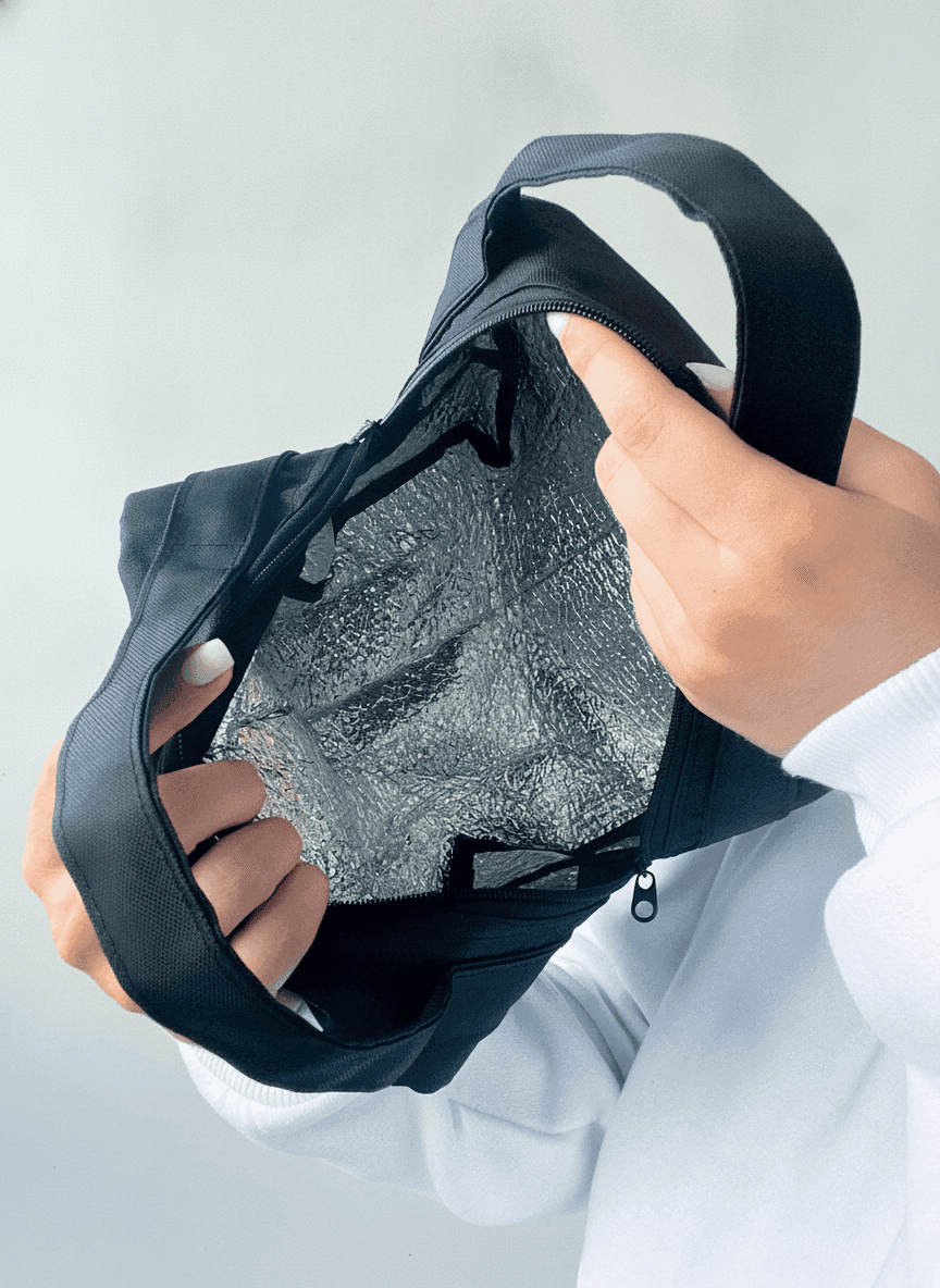 Black Horizontal Insulated Lunch Bag
