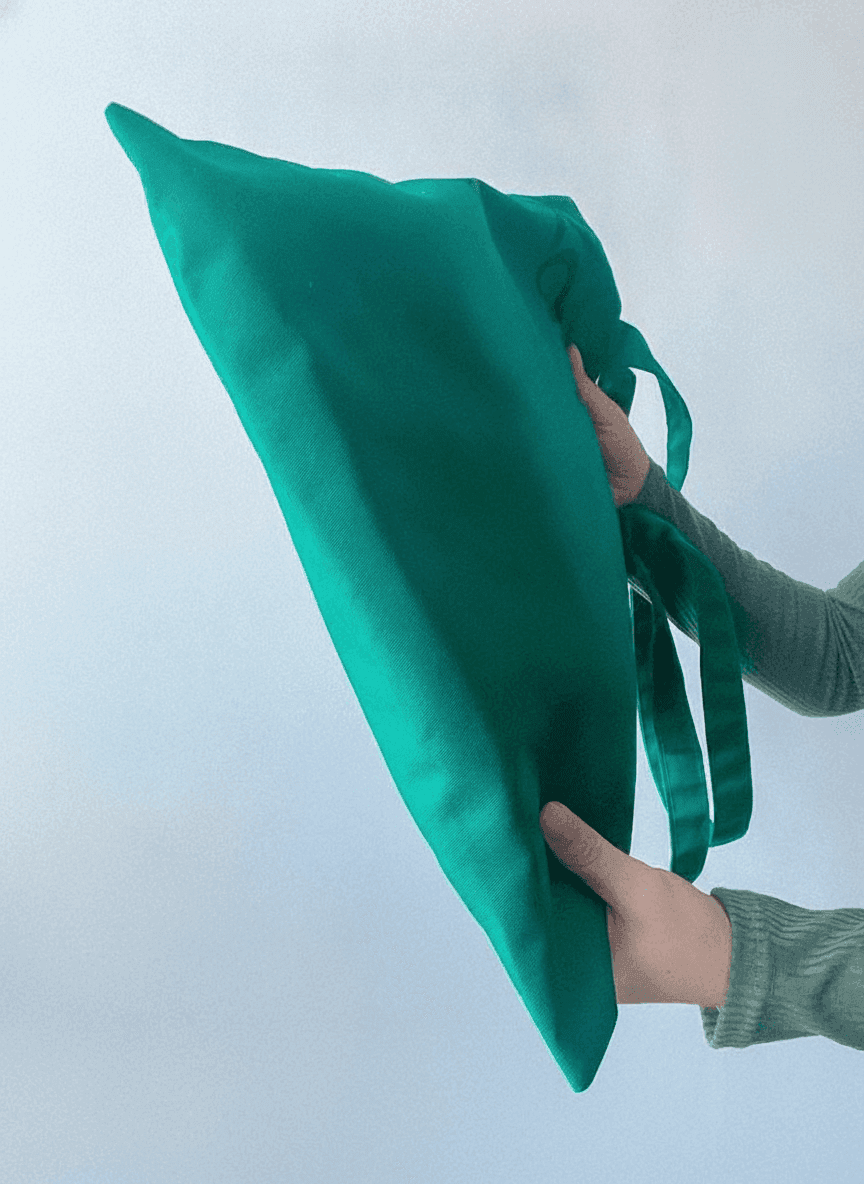 Green twill tote bag