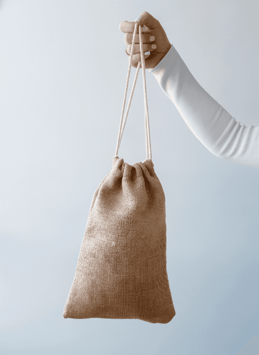 Natural Burlap Drawstring Pouch