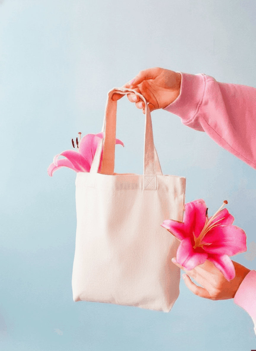 Small tote bag with two-ply bottom