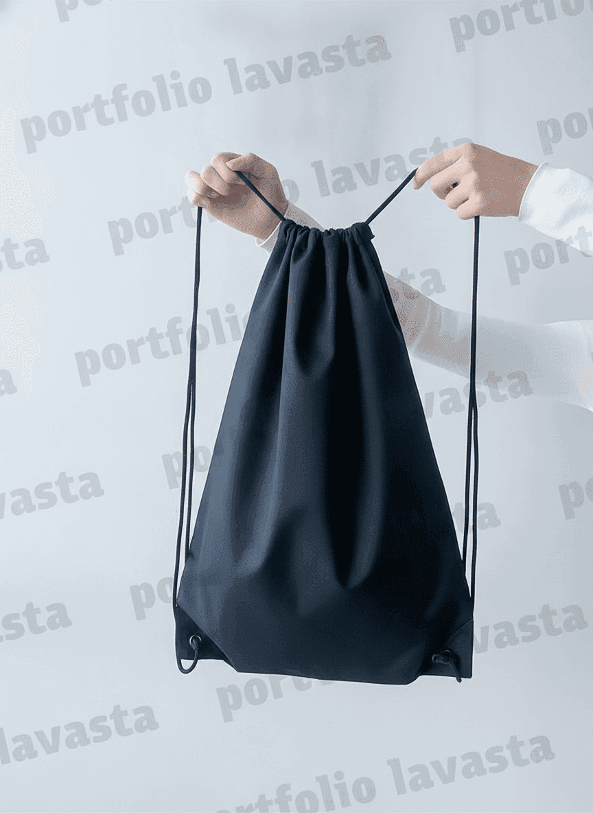 Black Drawstring Shoe Backpack