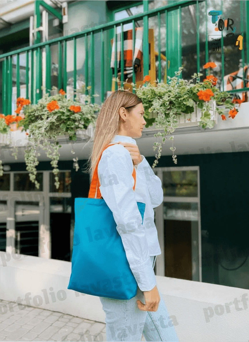 Tote Bag with Double Long Straps