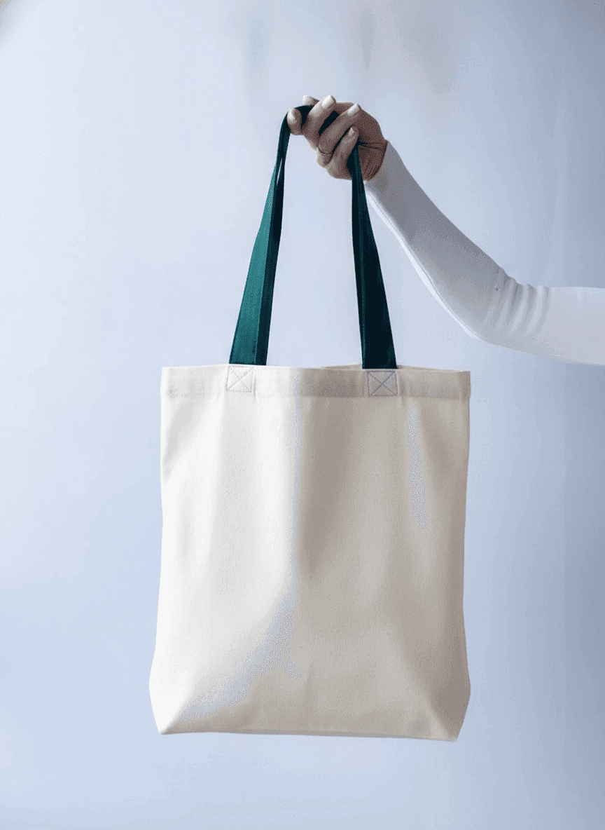 Twill Tote Bag with Exterior Pocket