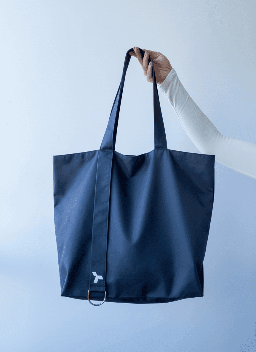 Шопер із бавовняної саржі з напускними ручками для покупок