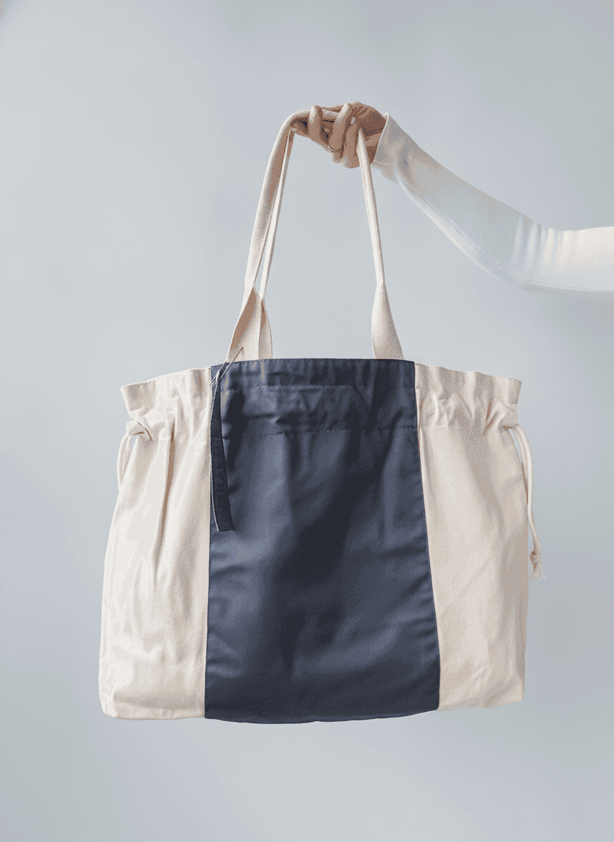 Two-Tone Twill Drawstring Bag