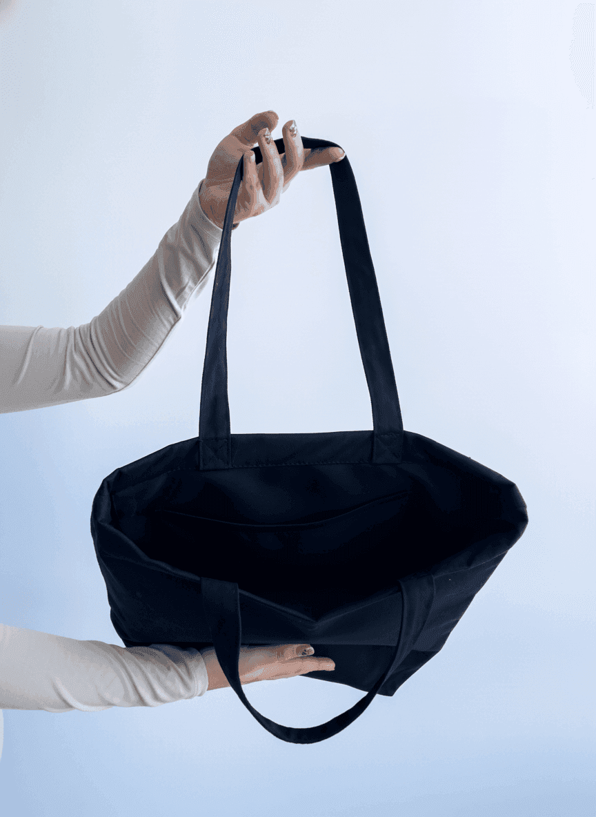 Шопер з бавовняної саржі з довгими ручками для покупок