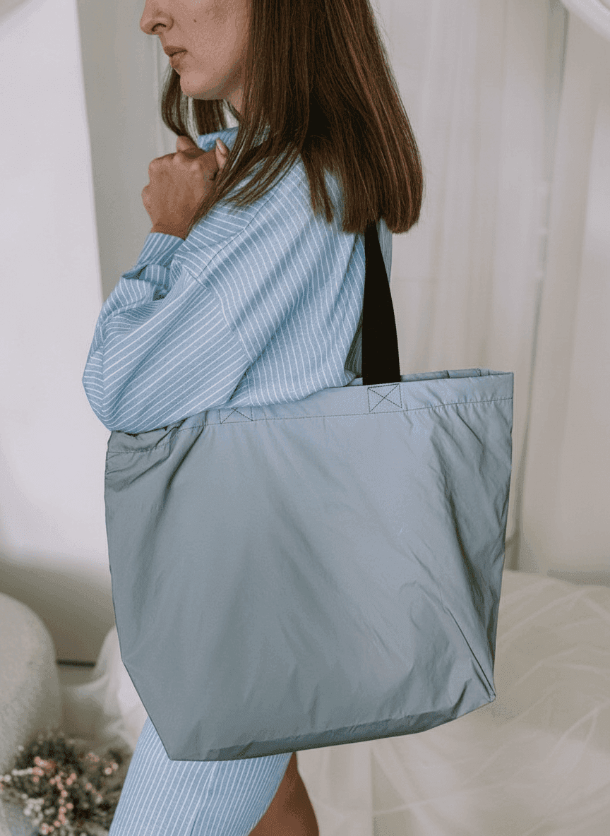 Reflective Raincoat Fabric Tote Bag