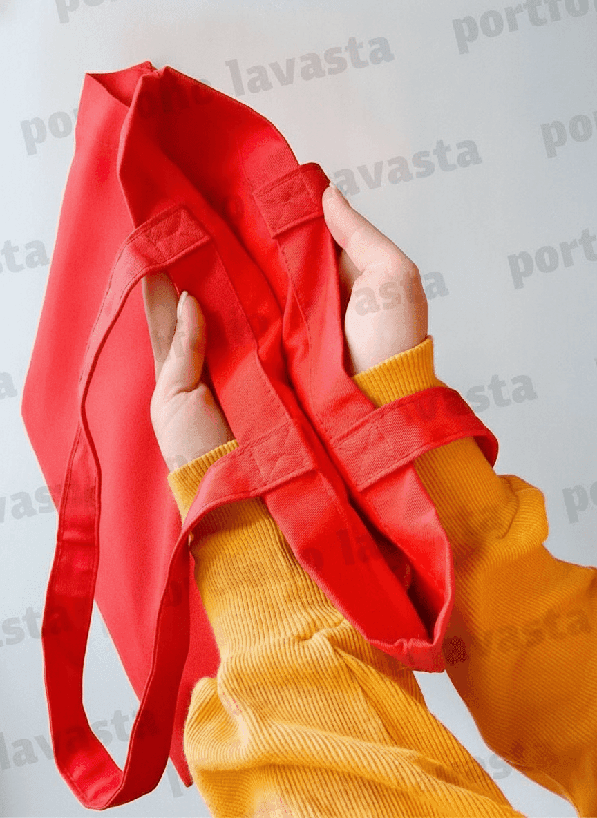 Red Heavy Cotton Tote Bag