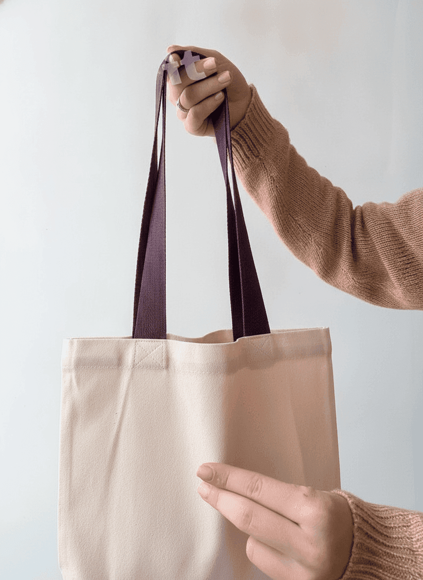 Heavy Cotton Tote Bag, Long Handles