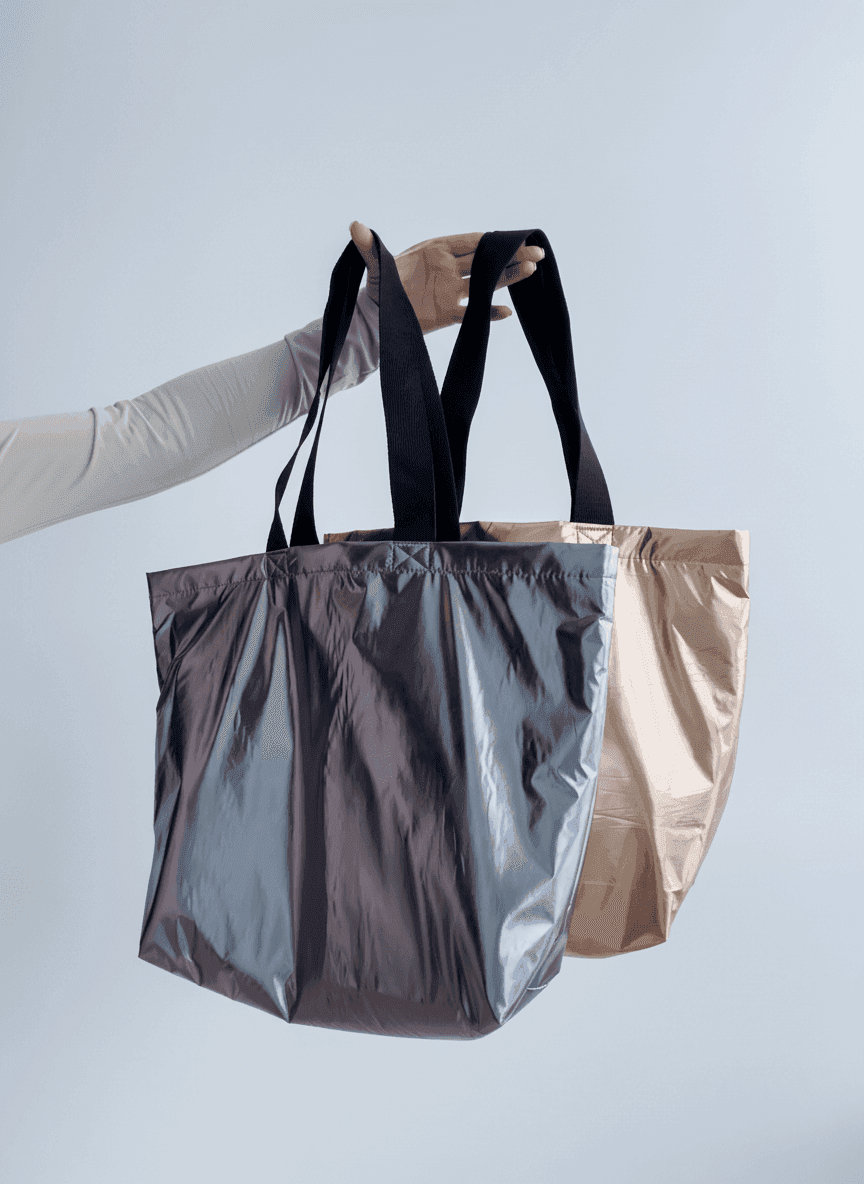 Шопер из водоотталкивающей плащевки с длинными ручками
