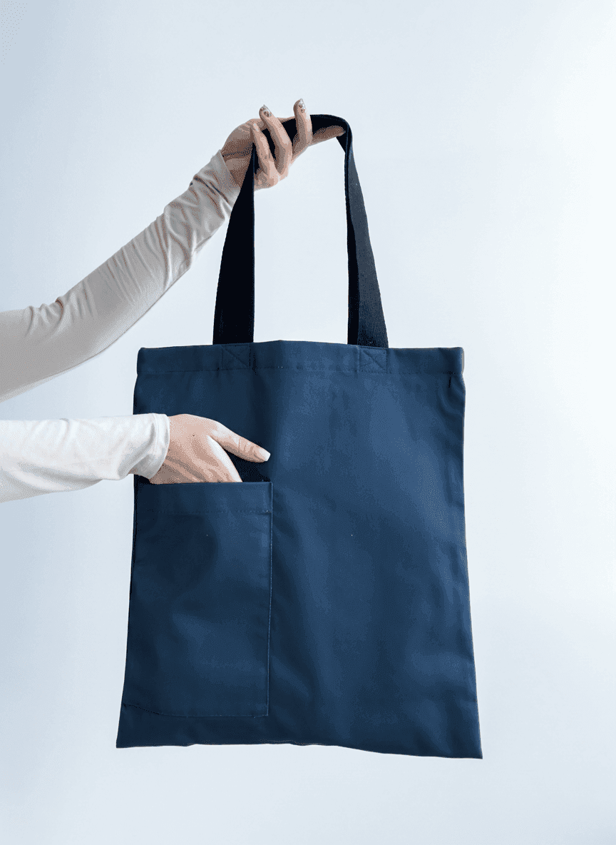 Шоппер из бавовняной саржи с черными ручками для покупок