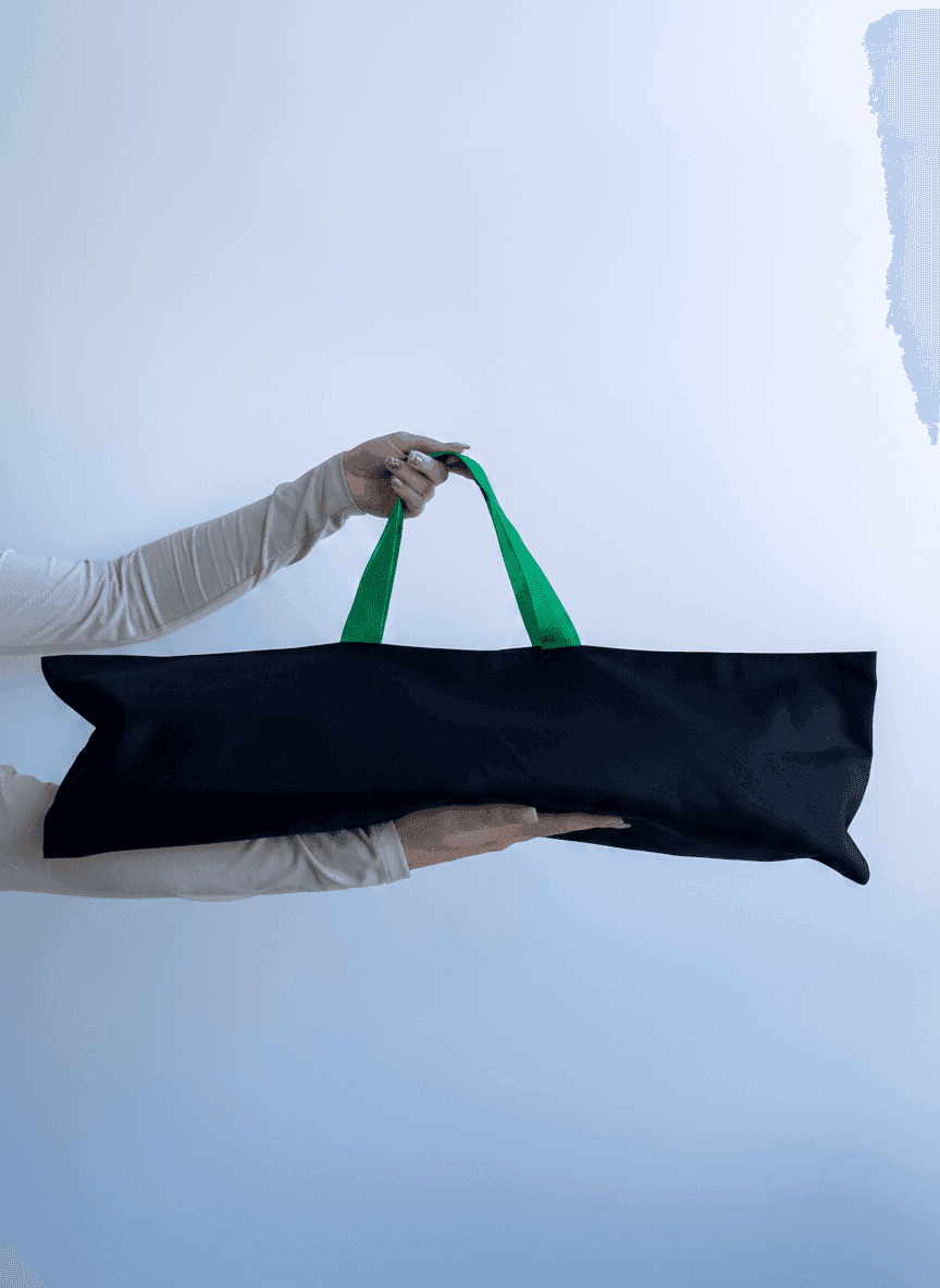 Тоут із бавовняної саржі з бірюзовими ручками для покупок