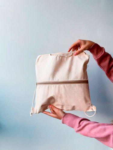 Зменшений рюкзак-трансформер з двонитки з кишенею-блискавкою