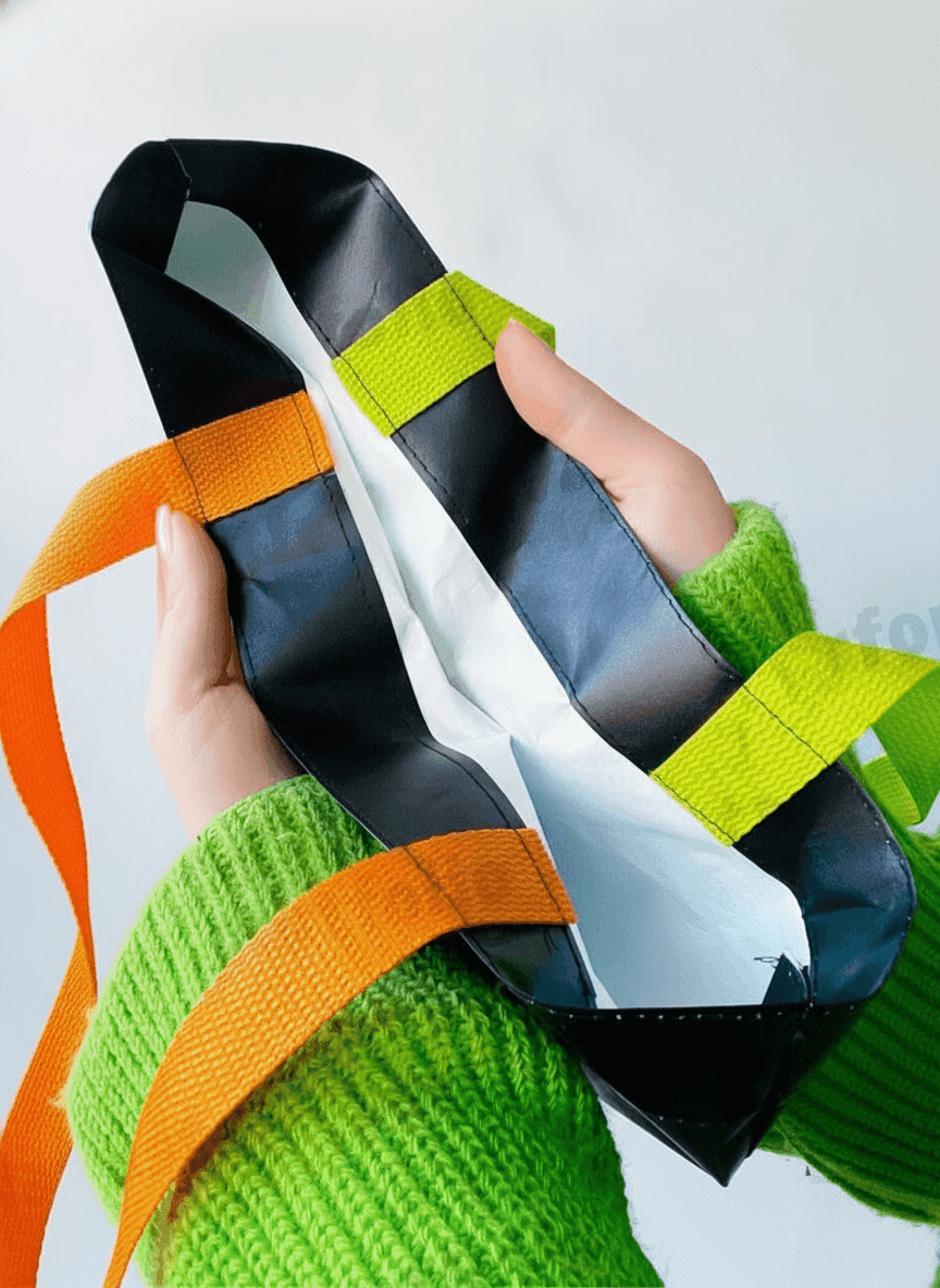 Tyvek Tote with Multicolor Handles