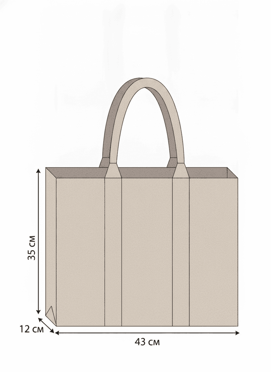Structured Lined Tote Bag with Rounded Handles
