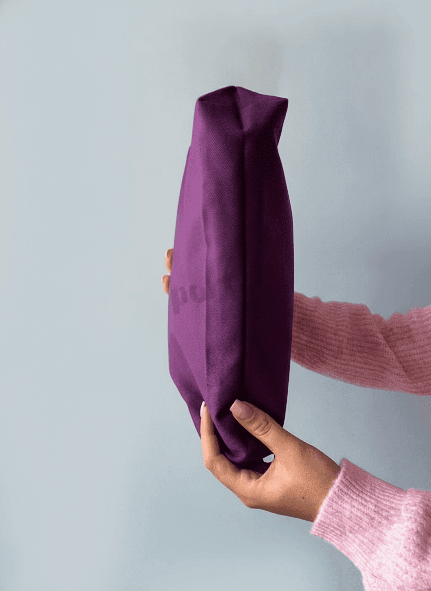 Heavyweight Cotton Tote Bag, Purple with Yellow Handles