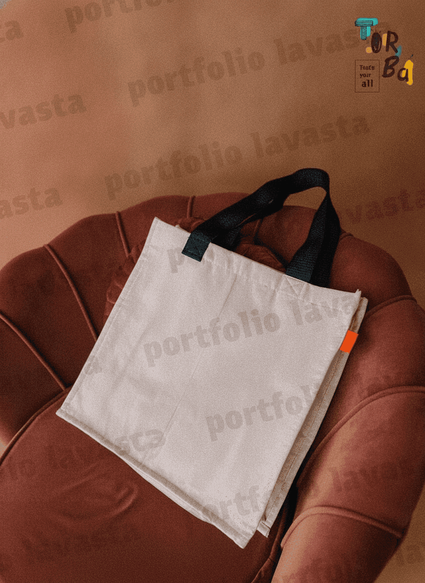 Eco-Material Tote Bag with Pockets & Long Handle