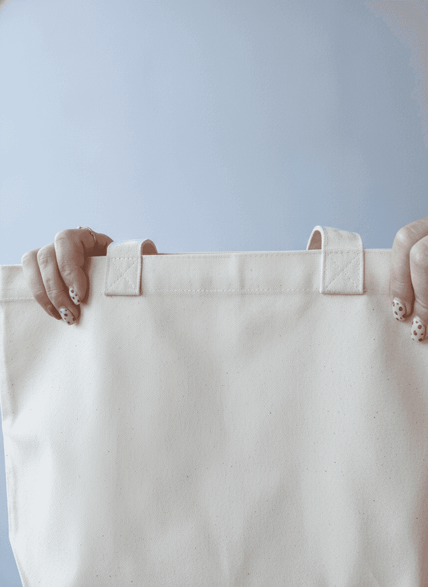 Cotton Twill Tote Bag with Long Handles
