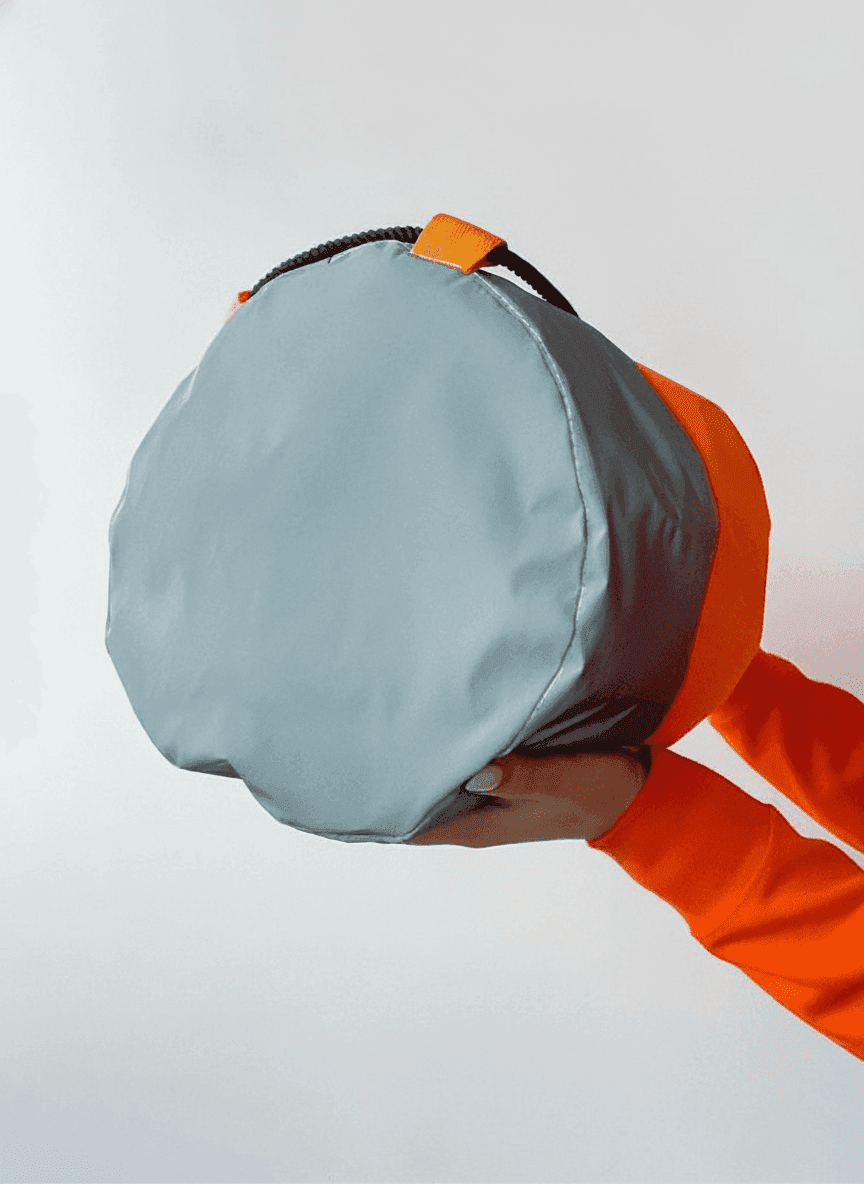 Twill & Reflective Rain Fabric Barrel Backpack