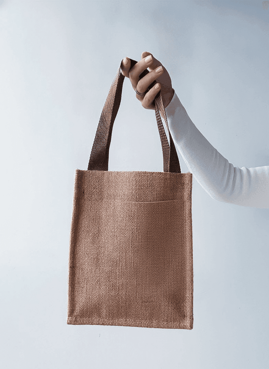 Jute Wine Bottle Tote