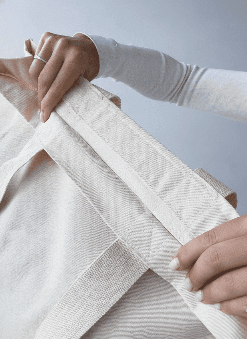 Cotton Twill Tote Bag with Wide Bottom & Long Handles