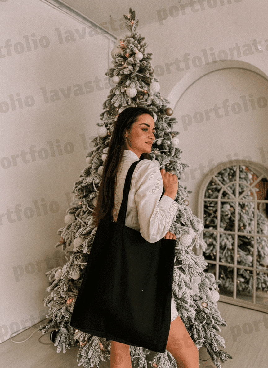 Lined Heavy Cotton Tote with Stitched Handles