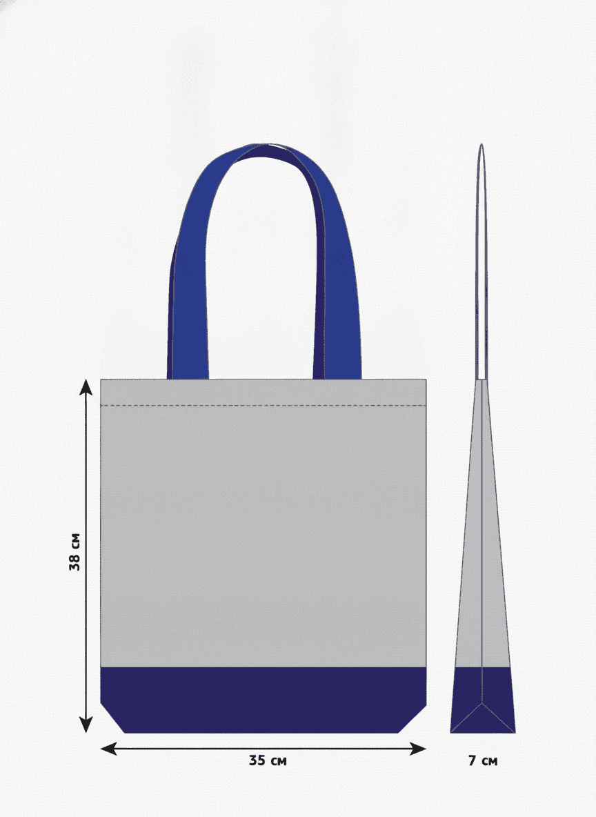 Two-Tone Heavy Cotton Tote with Colored Bottom