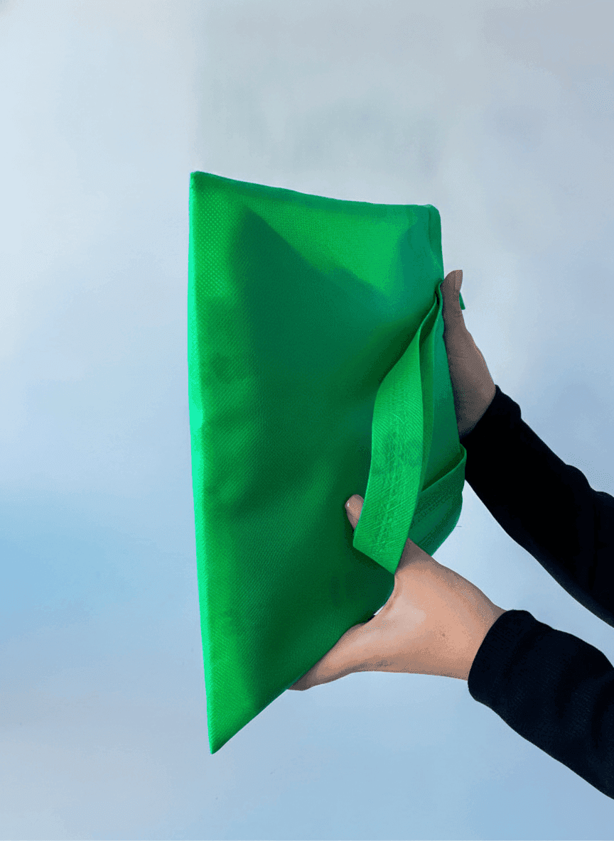 Green spunbond tote bag
