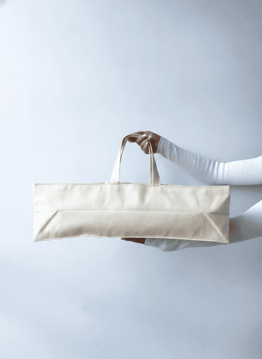 Cotton Twill Tote Bag with Wide Bottom & Long Handles