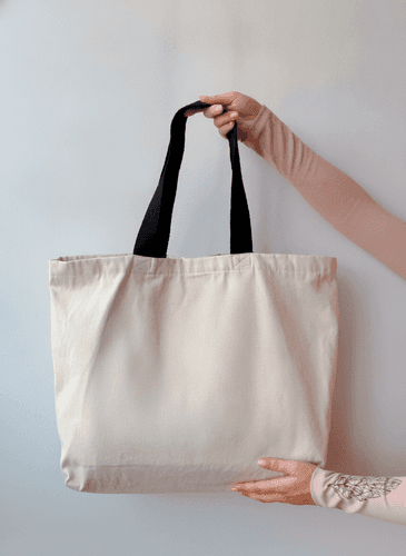 Lined Shopper Tote with Reinforced Bottom & Pocket