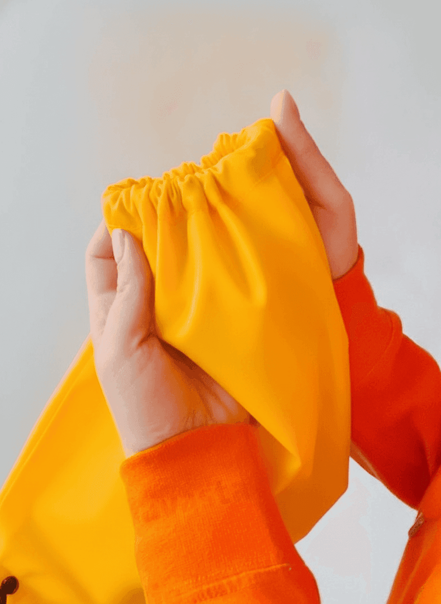 Yellow Nylon Backpack with Reflective Strip