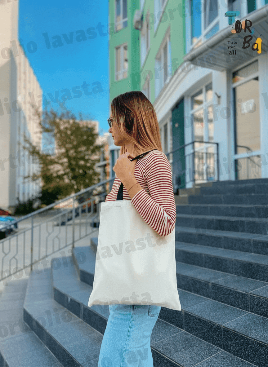 Midweight Tote Bag with Long Handle