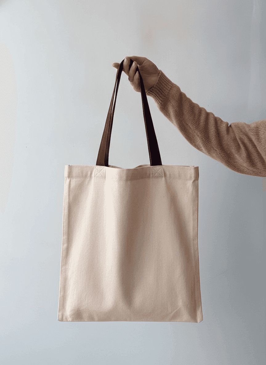 Heavy Cotton Tote Bag, Long Handles