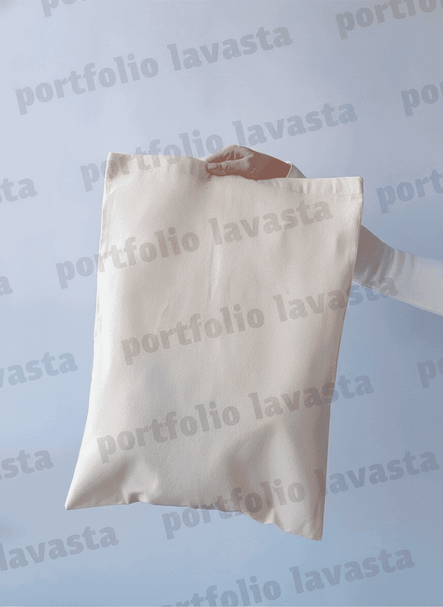 Light Beige Natural Fabric Pouch