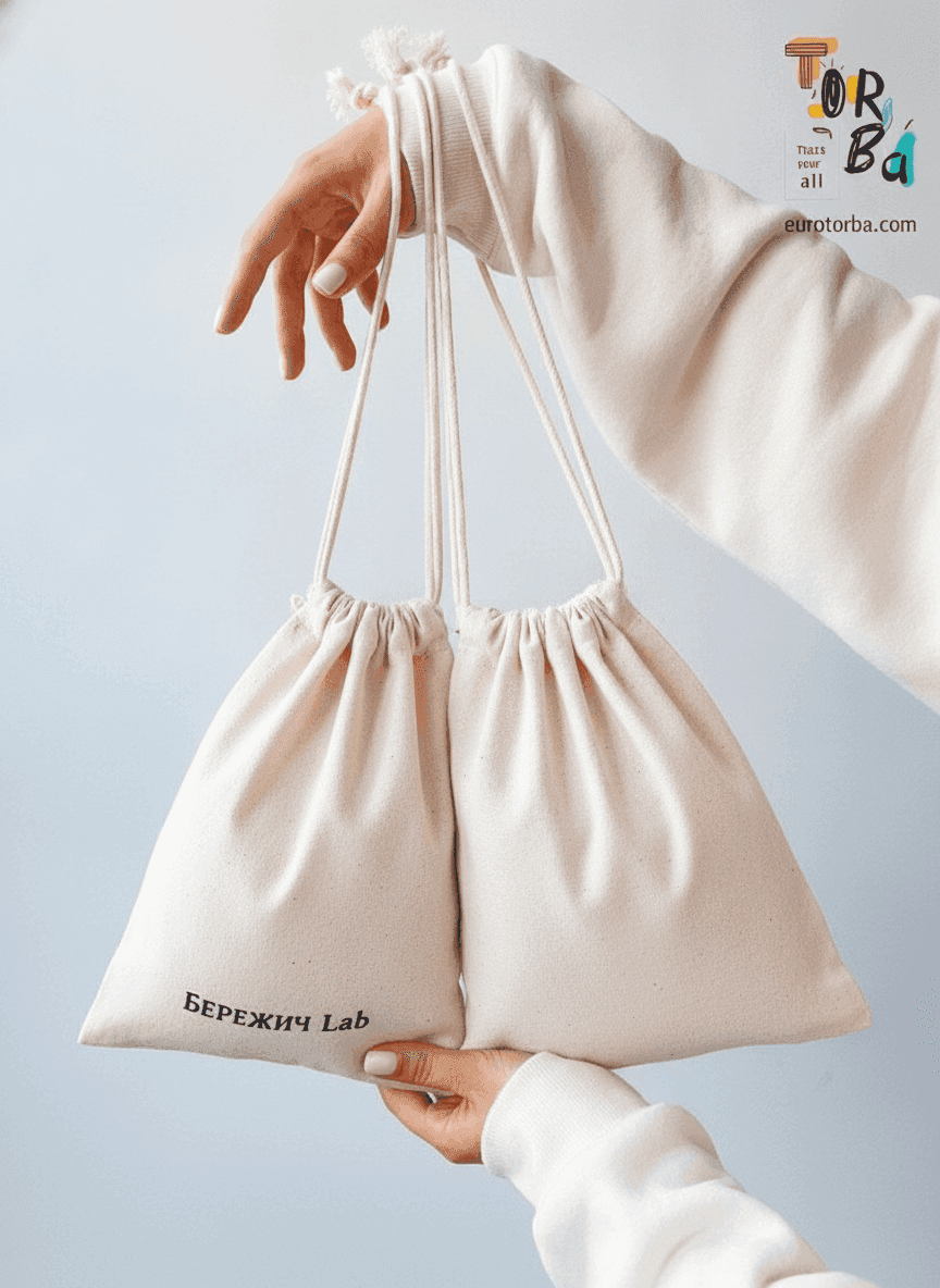 Double-Layer Cotton Drawstring Pouch
