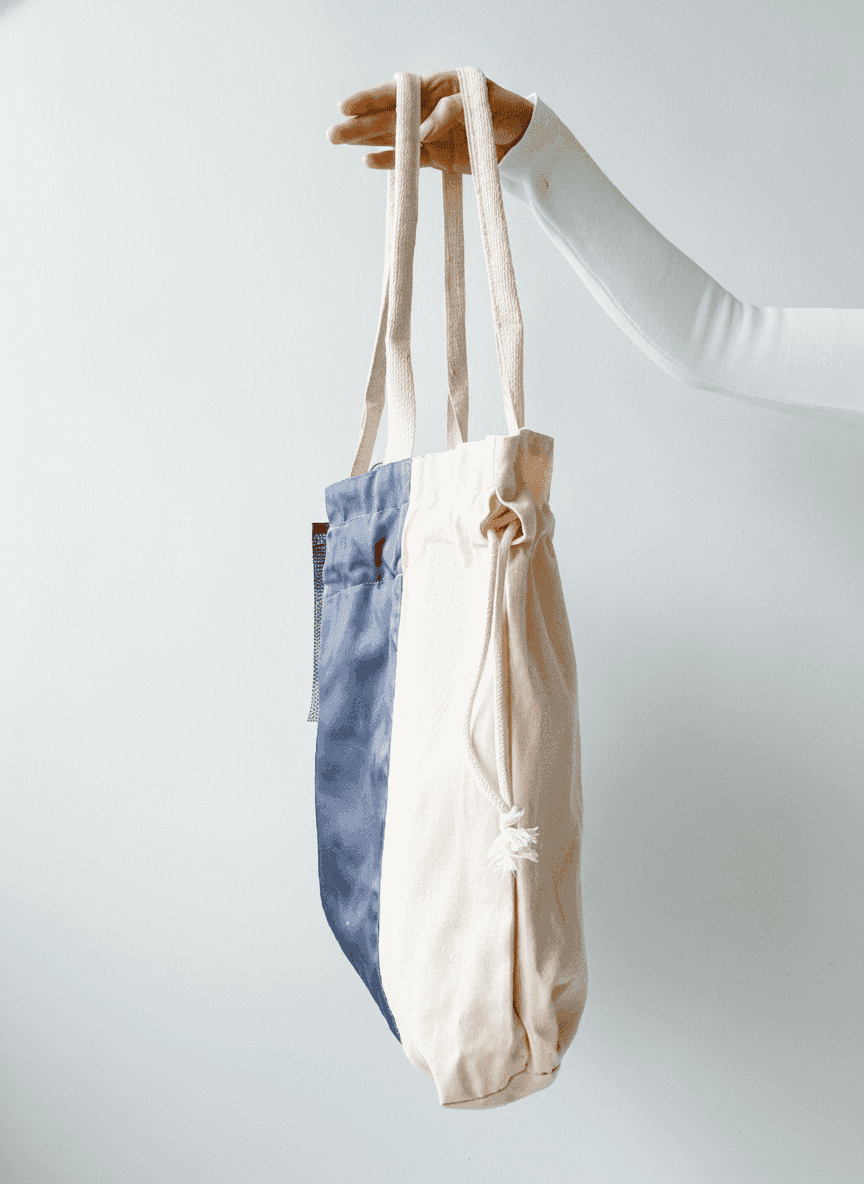 Two-Tone Twill Drawstring Bag