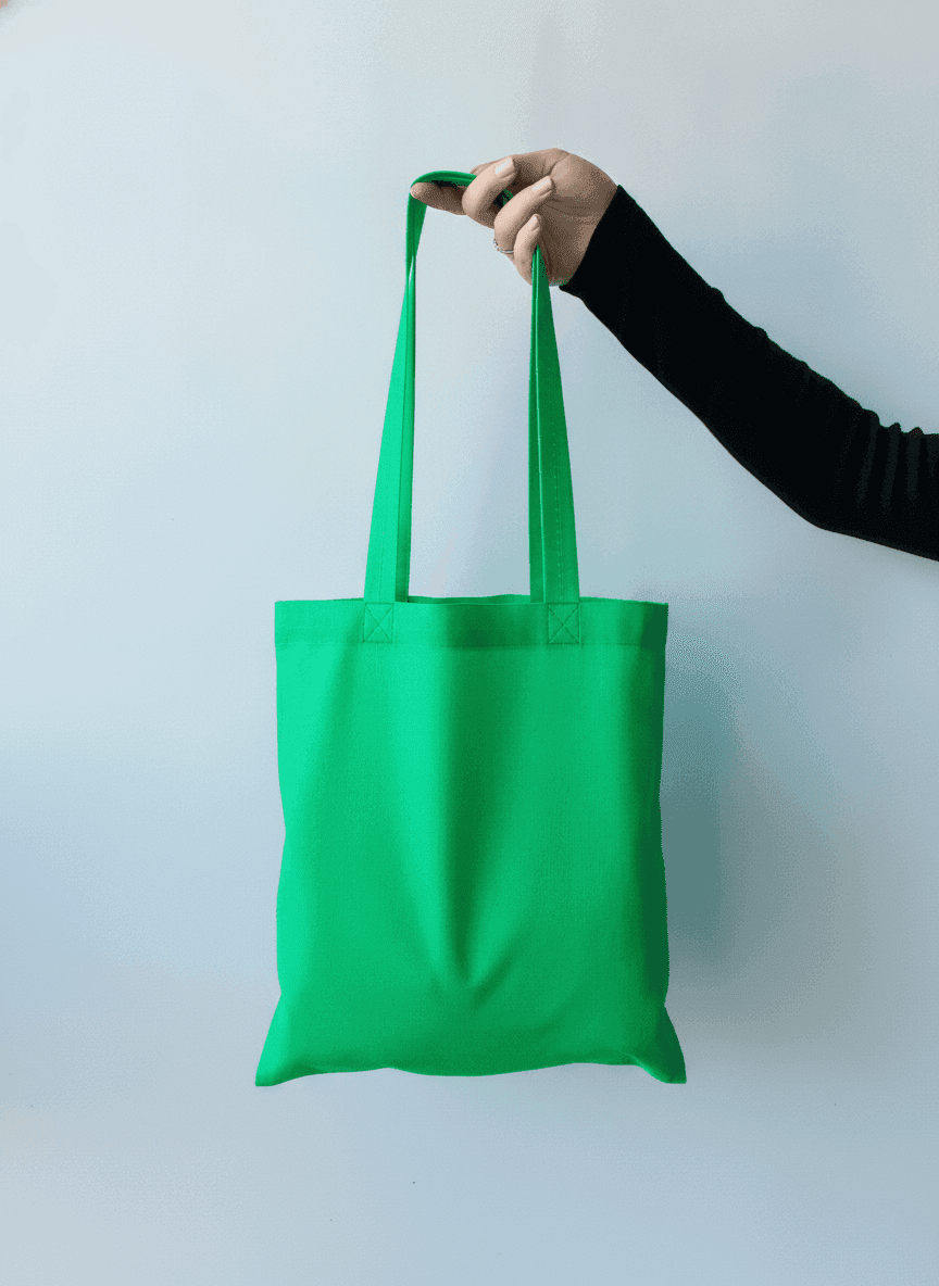Green spunbond tote bag