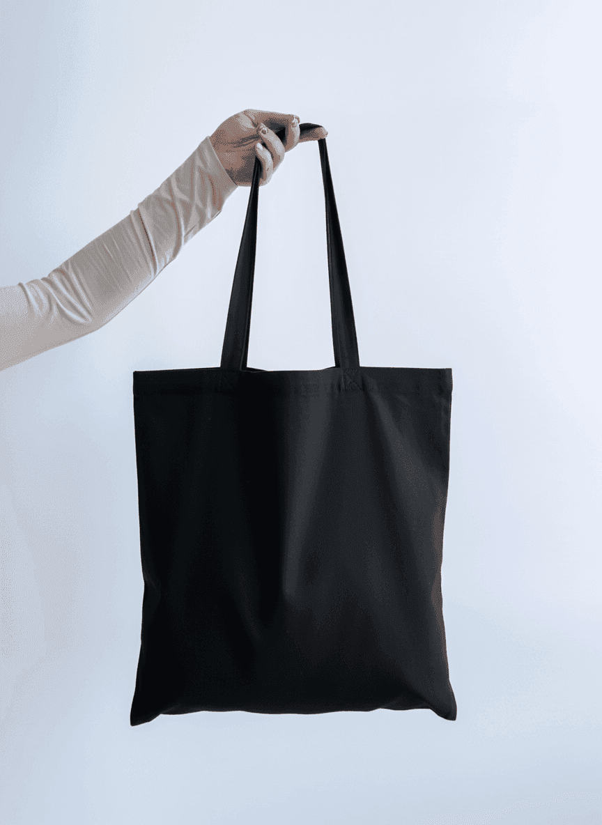 Шопер із бавовняної двонитки з довгими ручками для покупок